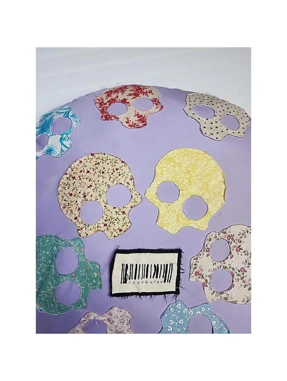 Pastel Skull Round Throw Pillow 24 Inch Goth Halloween Decor